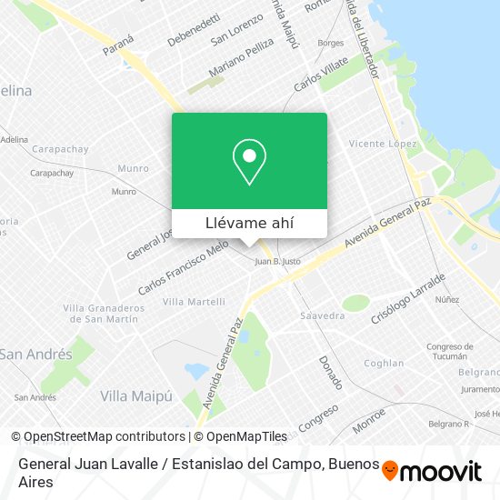 Mapa de General Juan Lavalle / Estanislao del Campo
