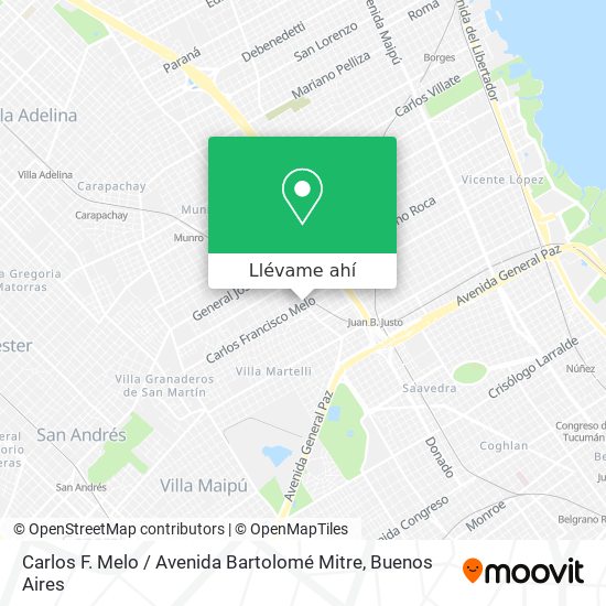 Mapa de Carlos F. Melo / Avenida Bartolomé Mitre