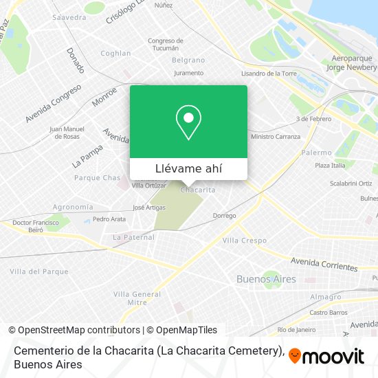 Mapa de Cementerio de la Chacarita (La Chacarita Cemetery)