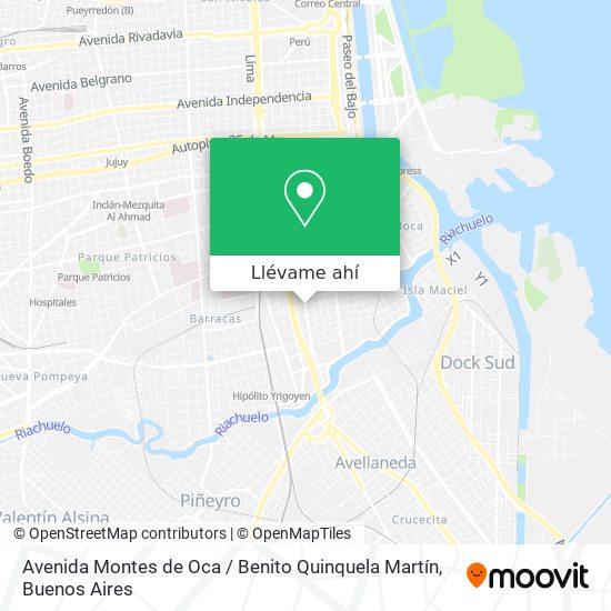 Mapa de Avenida Montes de Oca / Benito Quinquela Martín