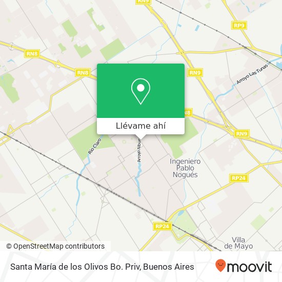 Mapa de Santa María de los Olivos Bo. Priv