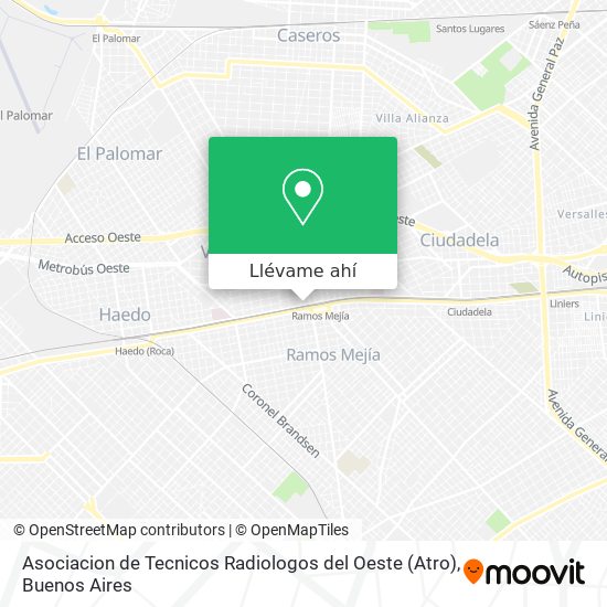 Mapa de Asociacion de Tecnicos Radiologos del Oeste (Atro)