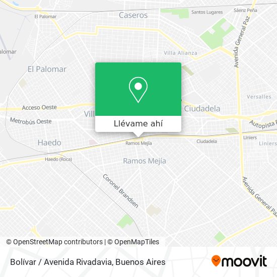 Mapa de Bolívar / Avenida Rivadavia