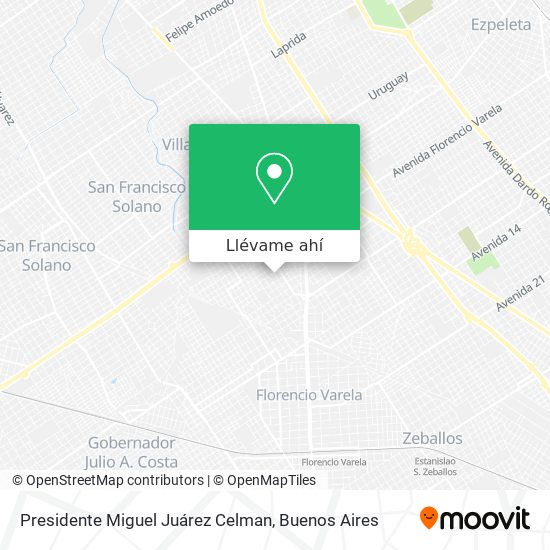 Mapa de Presidente Miguel Juárez Celman