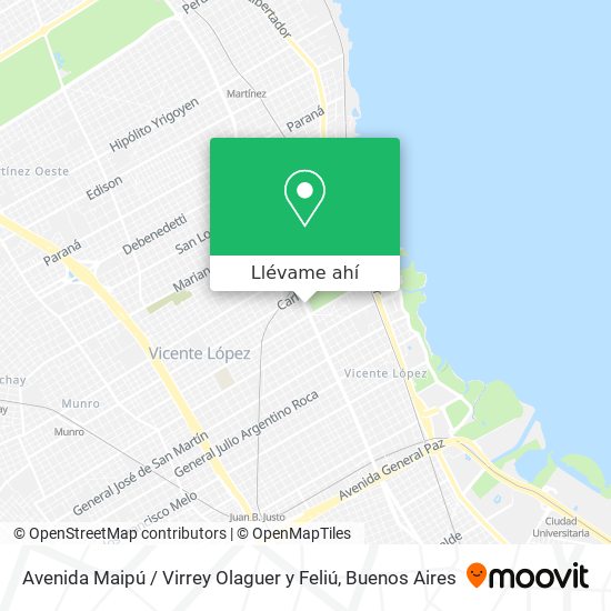 Mapa de Avenida Maipú / Virrey Olaguer y Feliú