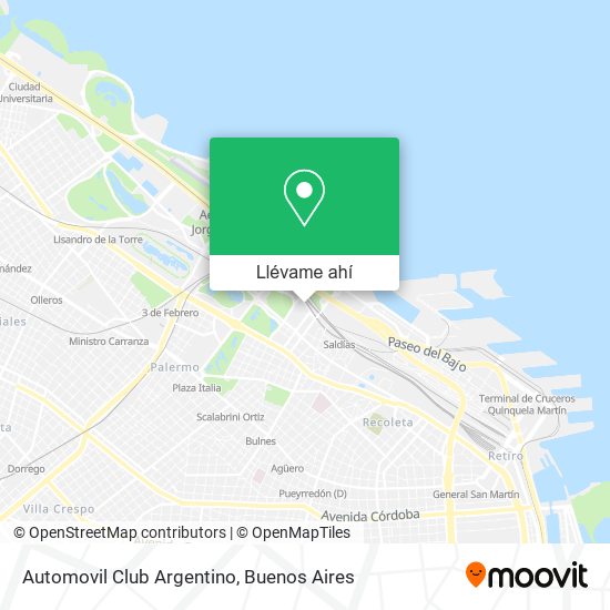 Mapa de Automovil Club Argentino