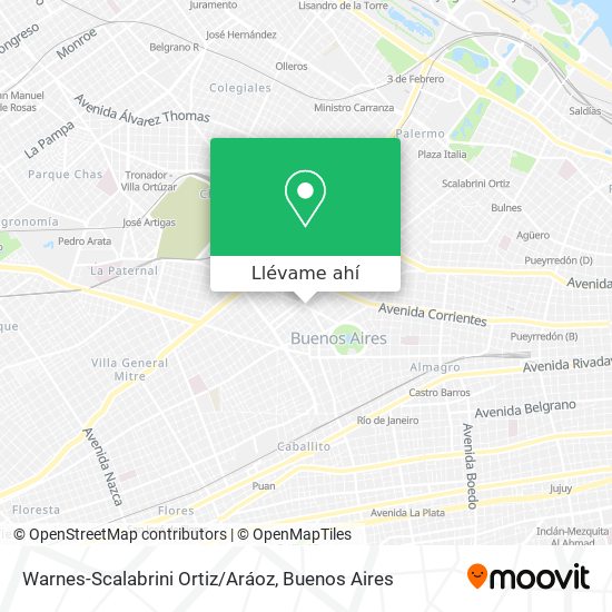 Mapa de Warnes-Scalabrini Ortiz/Aráoz