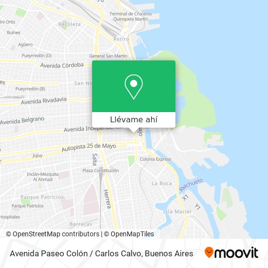 Mapa de Avenida Paseo Colón / Carlos Calvo