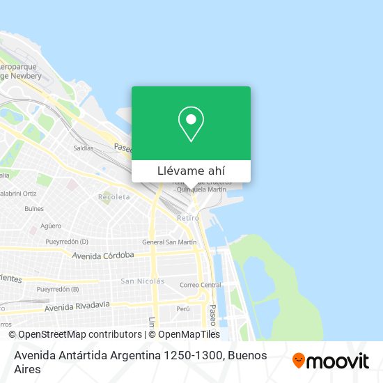 Mapa de Avenida Antártida Argentina 1250-1300