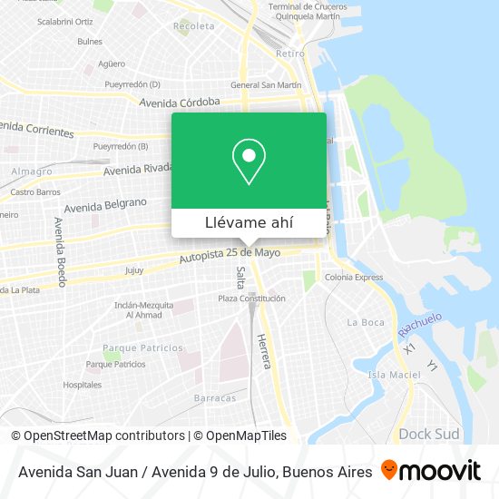 Mapa de Avenida San Juan / Avenida 9 de Julio