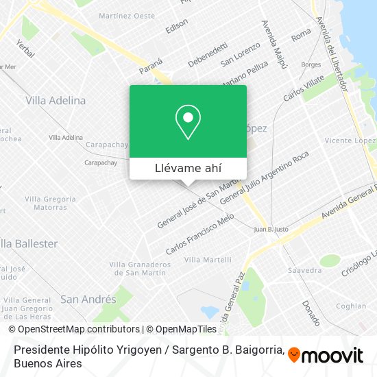 Mapa de Presidente Hipólito Yrigoyen / Sargento B. Baigorria