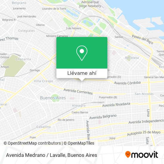 Mapa de Avenida Medrano / Lavalle
