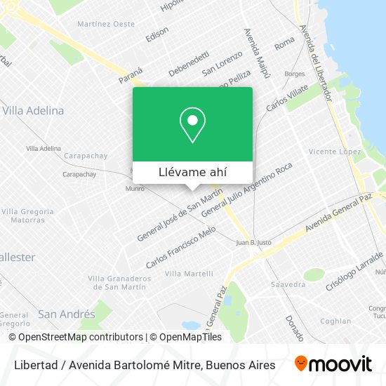 Mapa de Libertad / Avenida Bartolomé Mitre