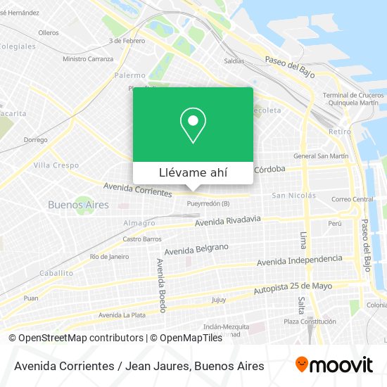 Mapa de Avenida Corrientes / Jean Jaures