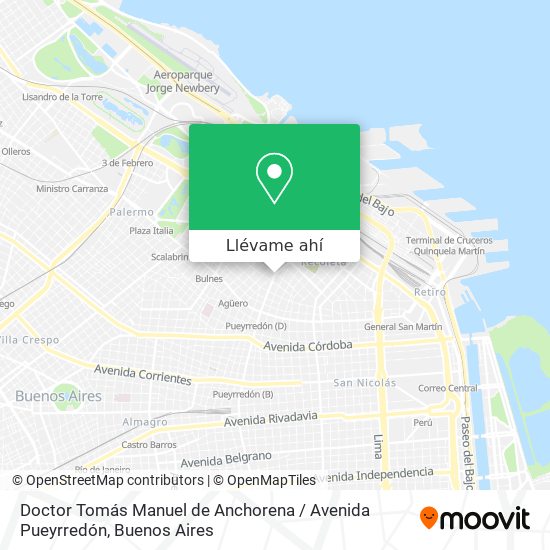 Mapa de Doctor Tomás Manuel de Anchorena / Avenida Pueyrredón
