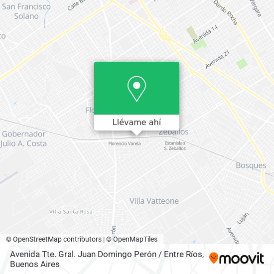 Mapa de Avenida Tte. Gral. Juan Domingo Perón / Entre Ríos