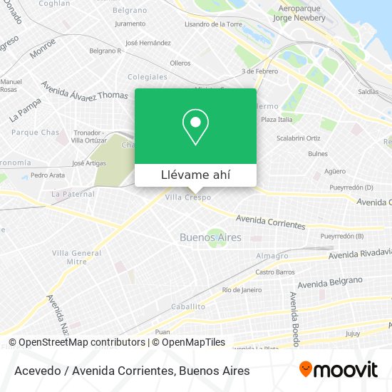 Mapa de Acevedo / Avenida Corrientes