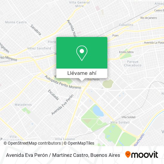 Mapa de Avenida Eva Perón / Martínez Castro