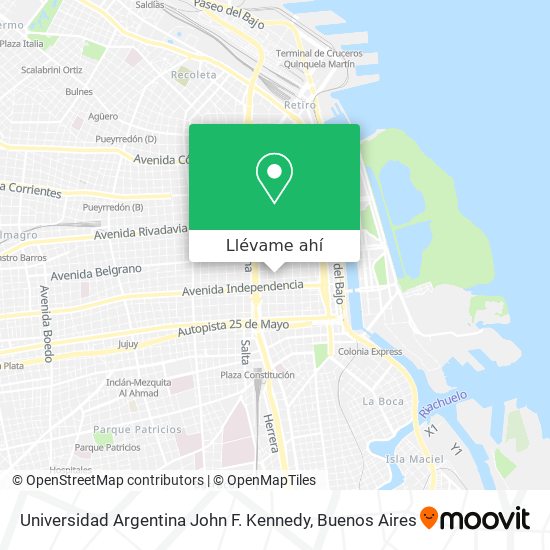 Mapa de Universidad Argentina John F. Kennedy