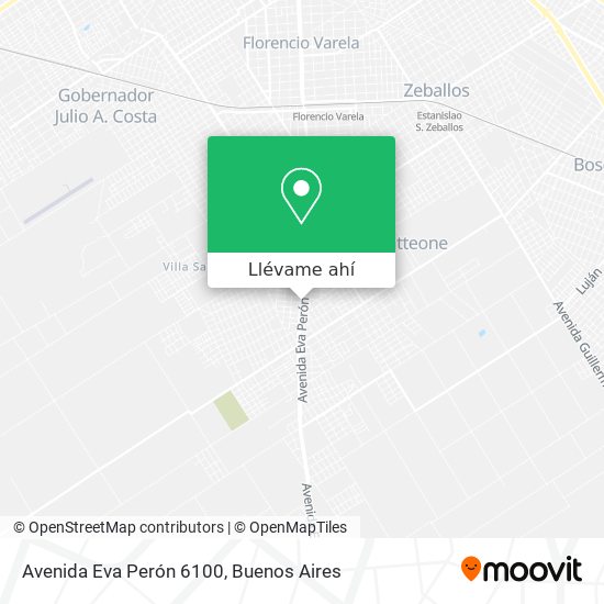 Mapa de Avenida Eva Perón 6100