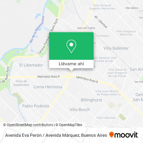 Mapa de Avenida Eva Perón / Avenida Márquez