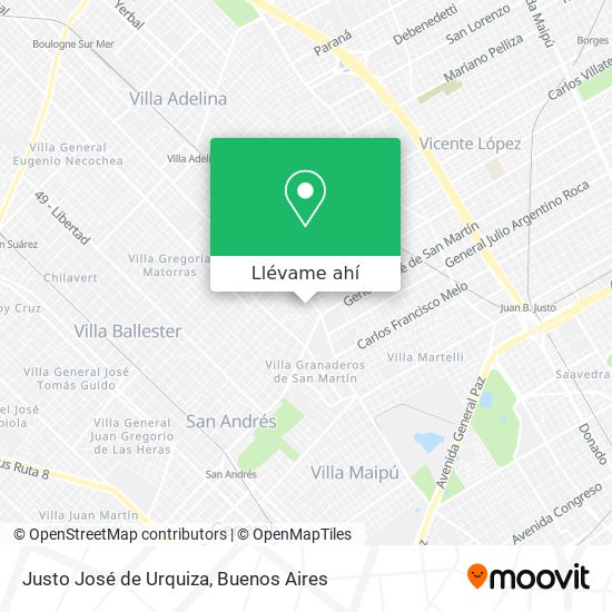 Mapa de Justo José de Urquiza