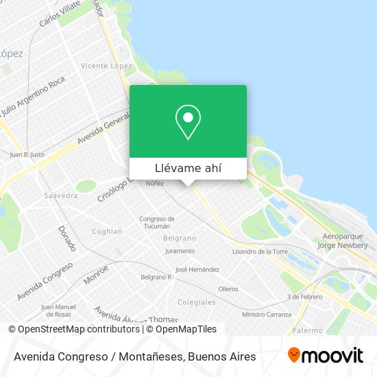 Mapa de Avenida Congreso / Montañeses
