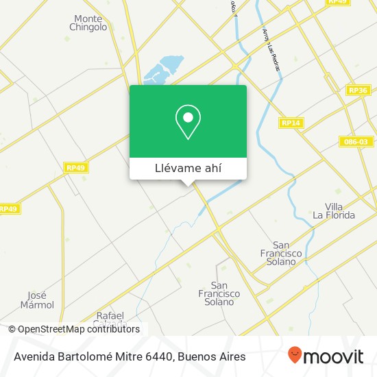 Mapa de Avenida Bartolomé Mitre 6440