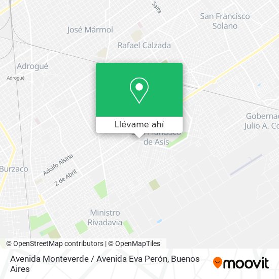 Mapa de Avenida Monteverde / Avenida Eva Perón