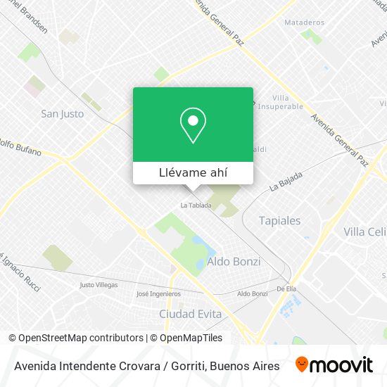 Mapa de Avenida Intendente Crovara / Gorriti