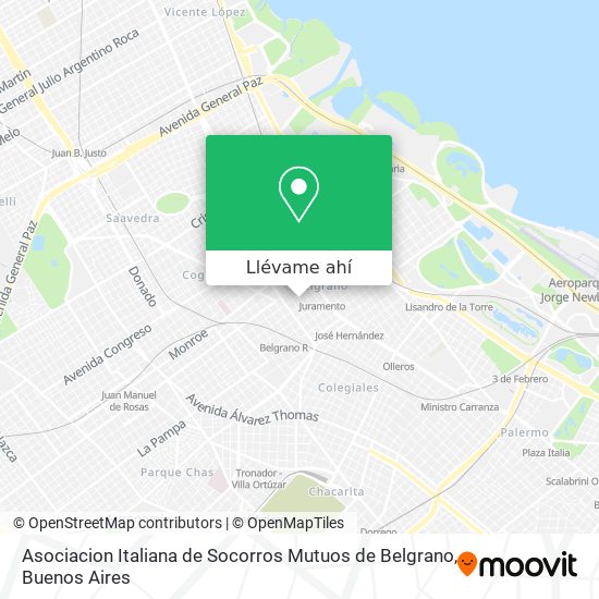 Mapa de Asociacion Italiana de Socorros Mutuos de Belgrano