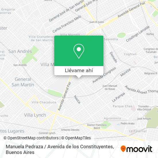 Mapa de Manuela Pedraza / Avenida de los Constituyentes