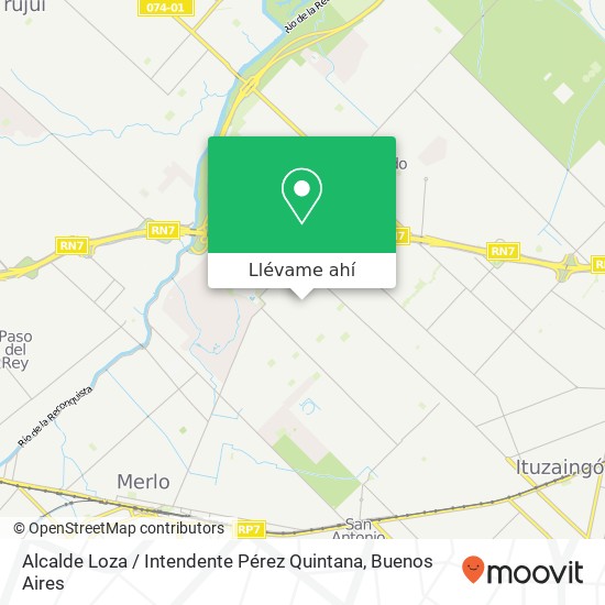 Mapa de Alcalde Loza / Intendente Pérez Quintana