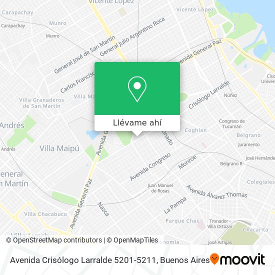 Mapa de Avenida Crisólogo Larralde 5201-5211