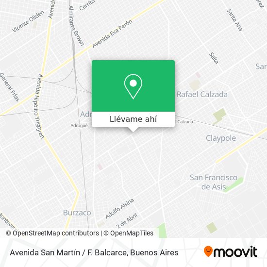 Mapa de Avenida San Martín / F. Balcarce