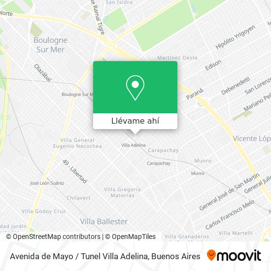 Mapa de Avenida de Mayo / Tunel Villa Adelina