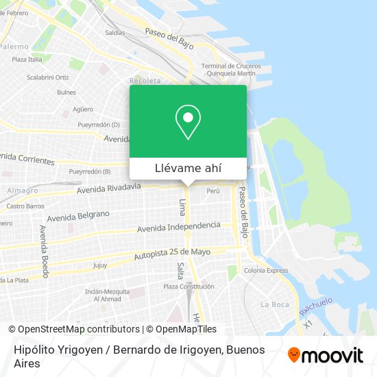 Mapa de Hipólito Yrigoyen / Bernardo de Irigoyen