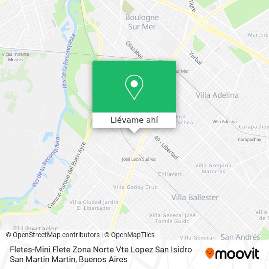 Mapa de Fletes-Mini Flete Zona Norte Vte Lopez San Isidro San Martin Martin