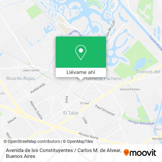 Mapa de Avenida de los Constituyentes / Carlos M. de Alvear
