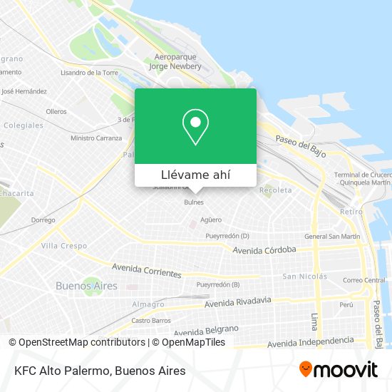 Mapa de KFC Alto Palermo