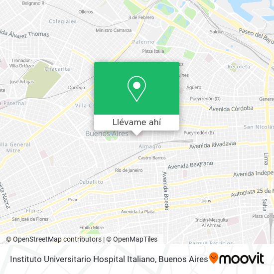 Mapa de Instituto Universitario Hospital Italiano
