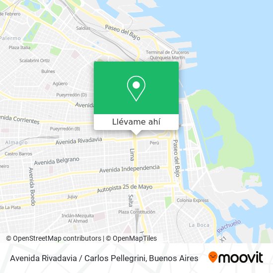 Mapa de Avenida Rivadavia / Carlos Pellegrini