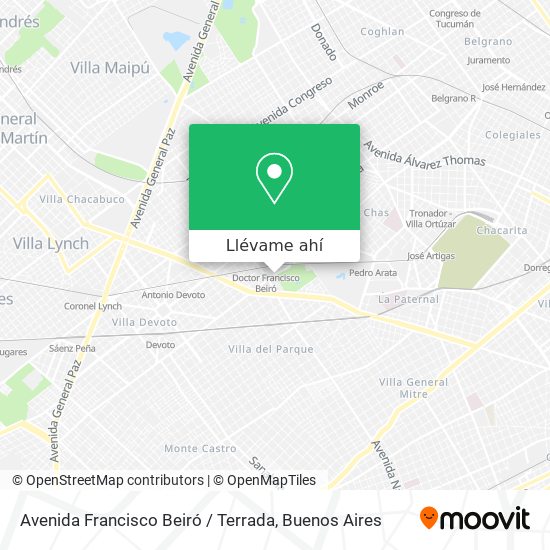 Mapa de Avenida Francisco Beiró / Terrada