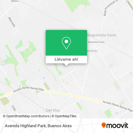 Mapa de Avenida Highland Park