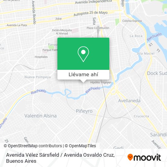 Mapa de Avenida Vélez Sársfield / Avenida Osvaldo Cruz