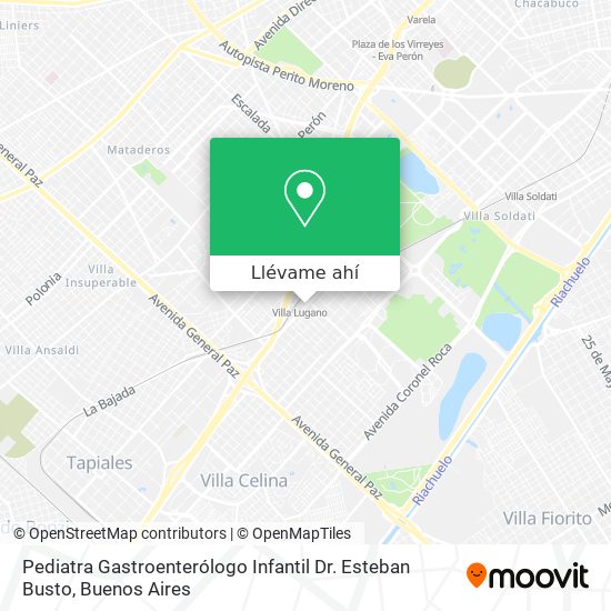 Mapa de Pediatra Gastroenterólogo Infantil Dr. Esteban Busto