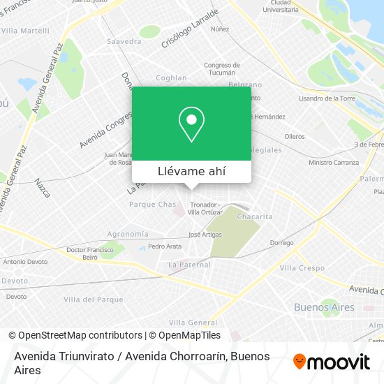 Mapa de Avenida Triunvirato / Avenida Chorroarín