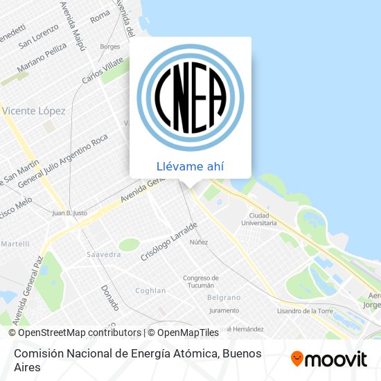Mapa de Comisión Nacional de Energía Atómica