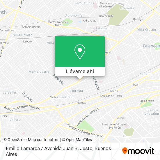 Mapa de Emilio Lamarca / Avenida Juan B. Justo