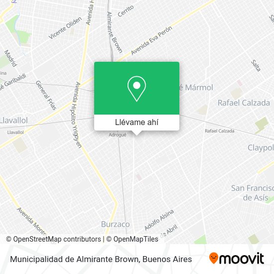¿Cómo llegar a Municipalidad de Almirante Brown en Colectivo o Tren?